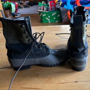 L.L. Bean Black and Olive Rain Boots